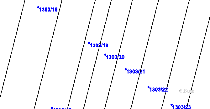 Parcela st. 1303/20 v KÚ Neplachov, Katastrální mapa