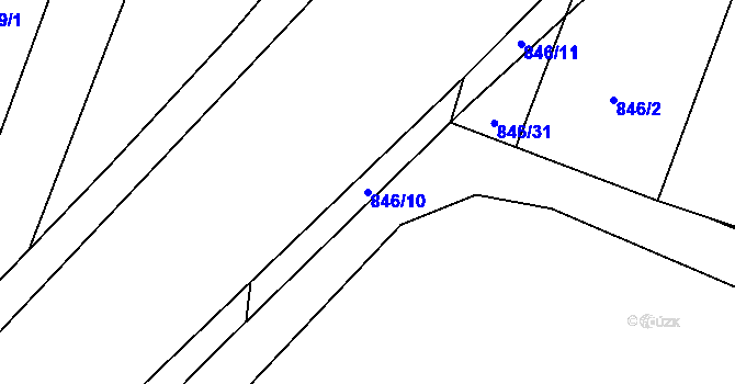 Parcela st. 846/10 v KÚ Neplachov, Katastrální mapa