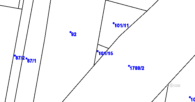 Parcela st. 101/15 v KÚ Neplachov, Katastrální mapa