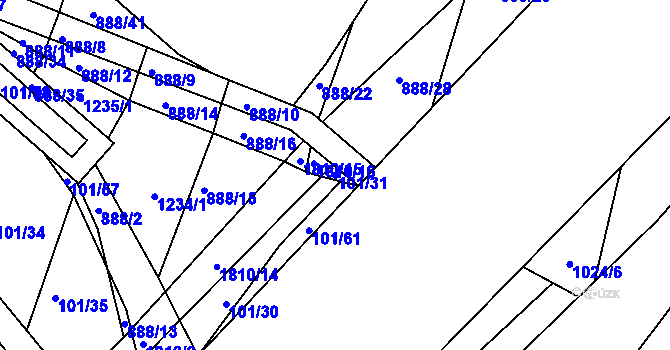 Parcela st. 101/31 v KÚ Neplachov, Katastrální mapa