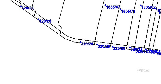 Parcela st. 320/28 v KÚ Neplachov, Katastrální mapa