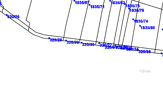 Parcela st. 320/30 v KÚ Neplachov, Katastrální mapa