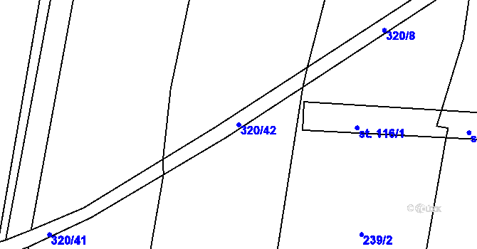 Parcela st. 320/42 v KÚ Neplachov, Katastrální mapa