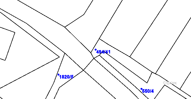 Parcela st. 494/41 v KÚ Neplachov, Katastrální mapa