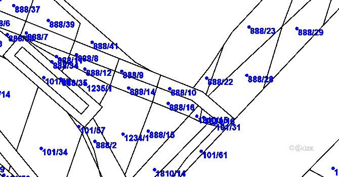 Parcela st. 888/10 v KÚ Neplachov, Katastrální mapa