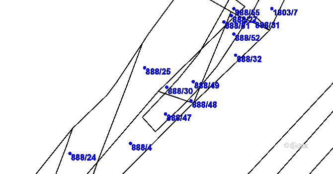 Parcela st. 888/30 v KÚ Neplachov, Katastrální mapa