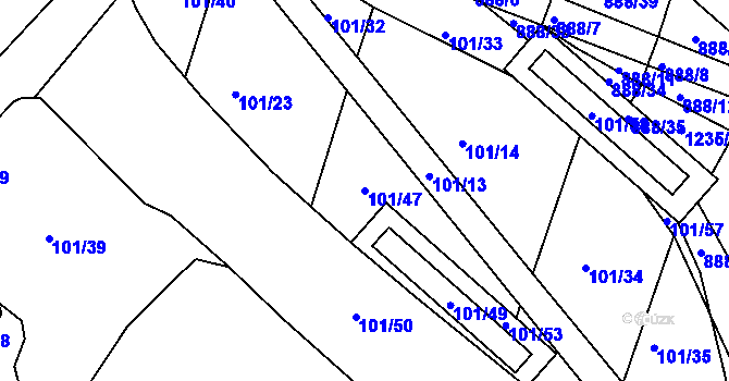Parcela st. 101/47 v KÚ Neplachov, Katastrální mapa