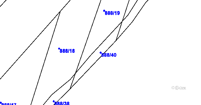 Parcela st. 888/40 v KÚ Neplachov, Katastrální mapa
