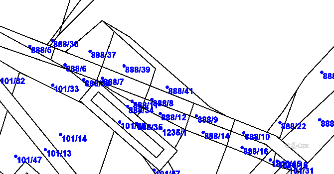 Parcela st. 888/41 v KÚ Neplachov, Katastrální mapa
