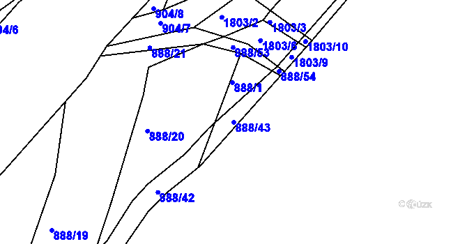 Parcela st. 888/43 v KÚ Neplachov, Katastrální mapa