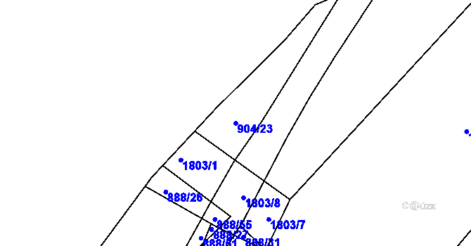 Parcela st. 904/23 v KÚ Neplachov, Katastrální mapa