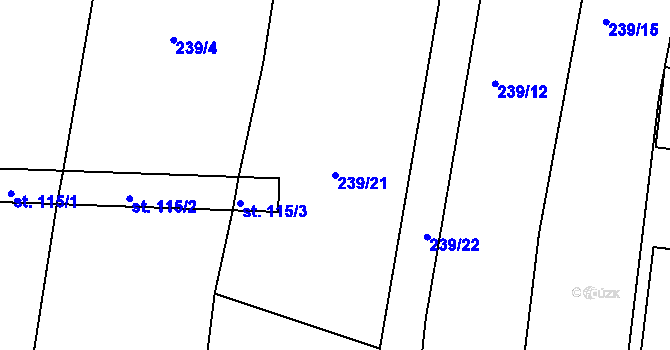 Parcela st. 239/21 v KÚ Neplachov, Katastrální mapa