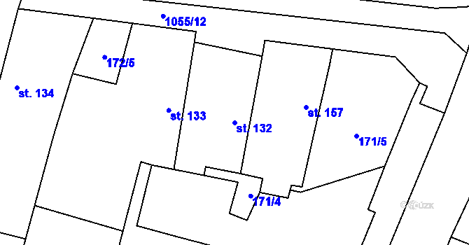 Parcela st. 132 v KÚ Nepolisy, Katastrální mapa