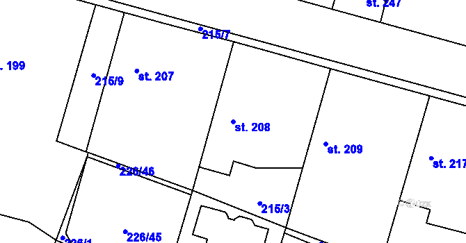 Parcela st. 208 v KÚ Nepolisy, Katastrální mapa