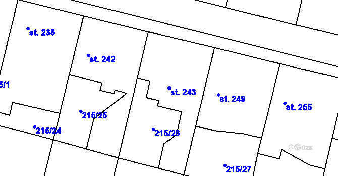 Parcela st. 243 v KÚ Nepolisy, Katastrální mapa