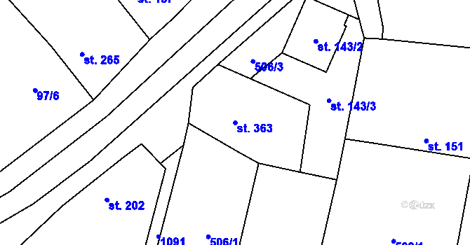 Parcela st. 363 v KÚ Nepolisy, Katastrální mapa