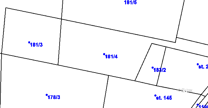 Parcela st. 181/4 v KÚ Nepolisy, Katastrální mapa