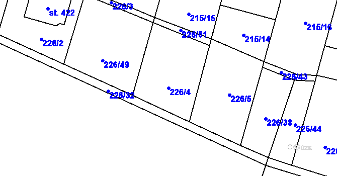 Parcela st. 226/4 v KÚ Nepolisy, Katastrální mapa