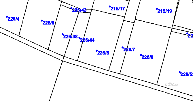 Parcela st. 226/6 v KÚ Nepolisy, Katastrální mapa