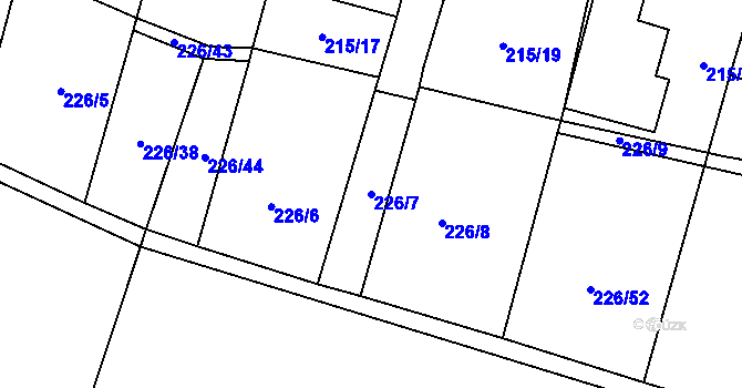 Parcela st. 226/7 v KÚ Nepolisy, Katastrální mapa