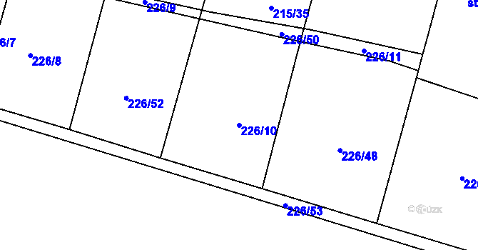 Parcela st. 226/10 v KÚ Nepolisy, Katastrální mapa