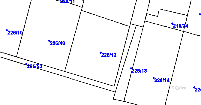 Parcela st. 226/12 v KÚ Nepolisy, Katastrální mapa