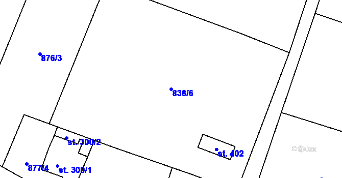 Parcela st. 838/6 v KÚ Nepolisy, Katastrální mapa