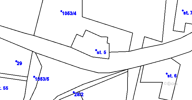 Parcela st. 5 v KÚ Nepoměřice, Katastrální mapa