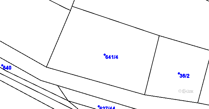 Parcela st. 641/4 v KÚ Nepoměřice, Katastrální mapa