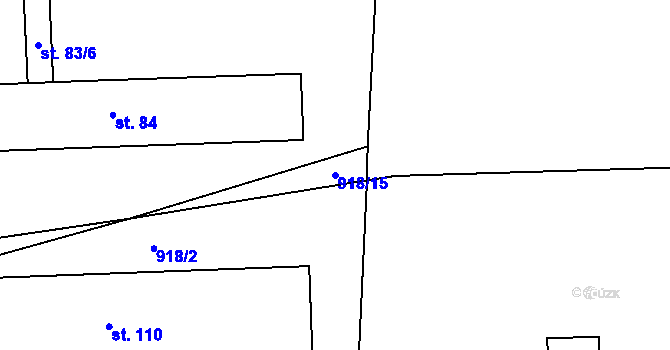 Parcela st. 918/15 v KÚ Nepoměřice, Katastrální mapa