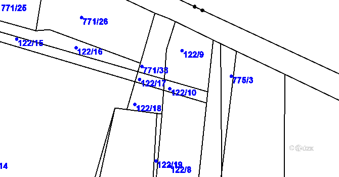 Parcela st. 122/10 v KÚ Nepomuk pod Třemšínem, Katastrální mapa