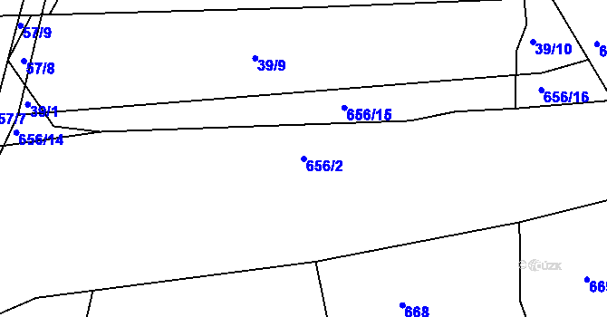 Parcela st. 656/2 v KÚ Nepomuk pod Třemšínem, Katastrální mapa