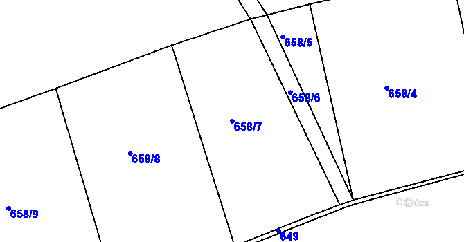 Parcela st. 658/7 v KÚ Nepomuk pod Třemšínem, Katastrální mapa