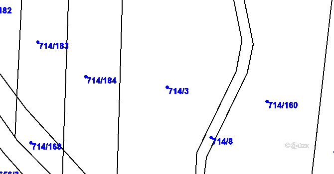 Parcela st. 714/3 v KÚ Nepomuk pod Třemšínem, Katastrální mapa