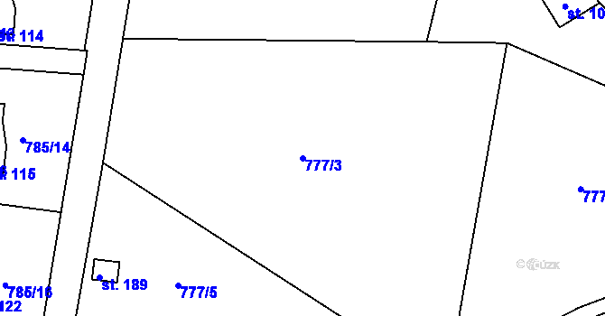 Parcela st. 777/3 v KÚ Nepomuk pod Třemšínem, Katastrální mapa
