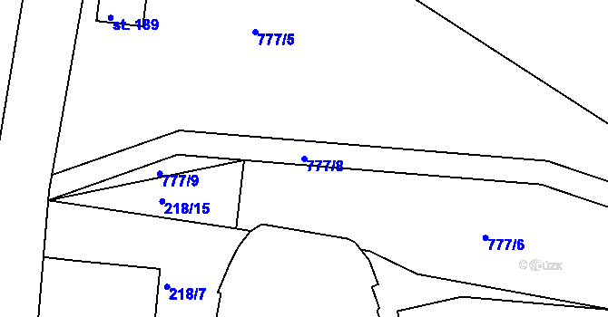 Parcela st. 777/8 v KÚ Nepomuk pod Třemšínem, Katastrální mapa