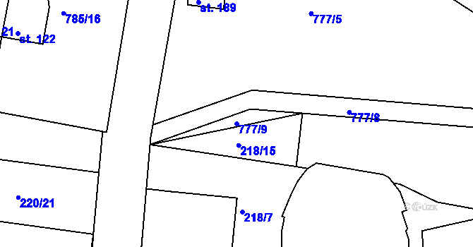Parcela st. 777/9 v KÚ Nepomuk pod Třemšínem, Katastrální mapa