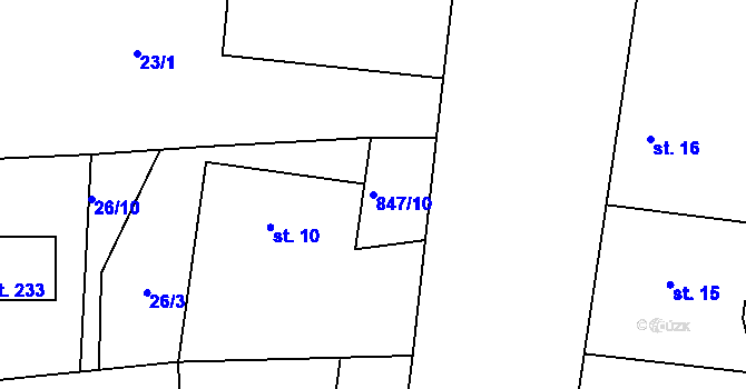 Parcela st. 847/10 v KÚ Nepomuk pod Třemšínem, Katastrální mapa