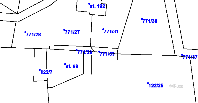 Parcela st. 771/39 v KÚ Nepomuk pod Třemšínem, Katastrální mapa