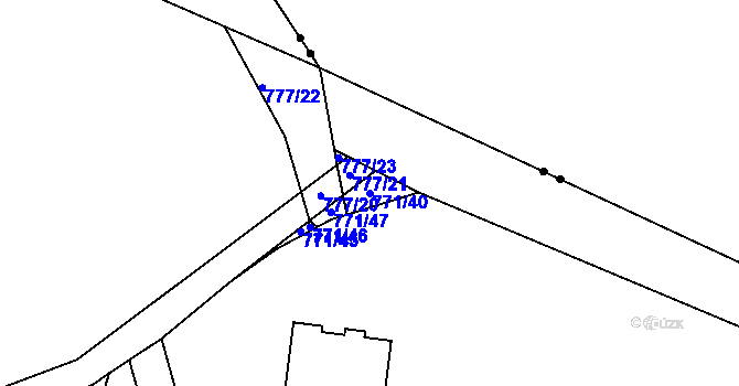 Parcela st. 771/40 v KÚ Nepomuk pod Třemšínem, Katastrální mapa