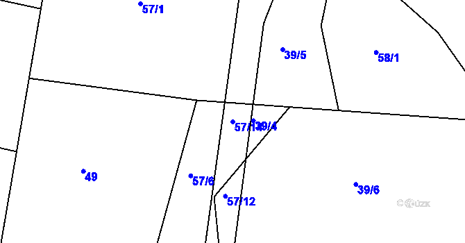 Parcela st. 57/14 v KÚ Nepomuk pod Třemšínem, Katastrální mapa