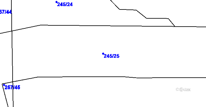 Parcela st. 245/25 v KÚ Nepomuk pod Třemšínem, Katastrální mapa