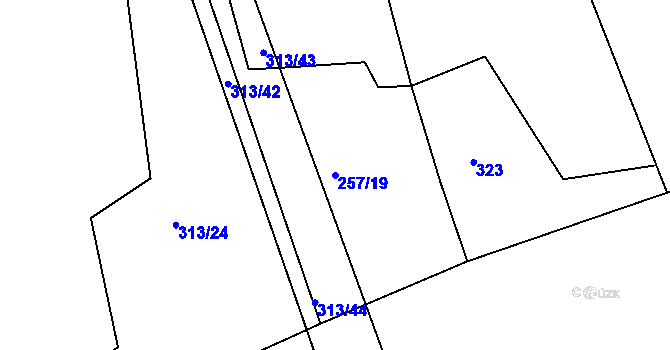 Parcela st. 257/19 v KÚ Nepomuk pod Třemšínem, Katastrální mapa