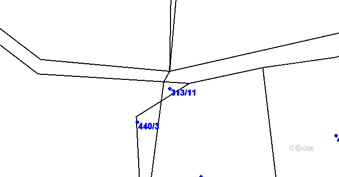 Parcela st. 313/11 v KÚ Nepomuk pod Třemšínem, Katastrální mapa