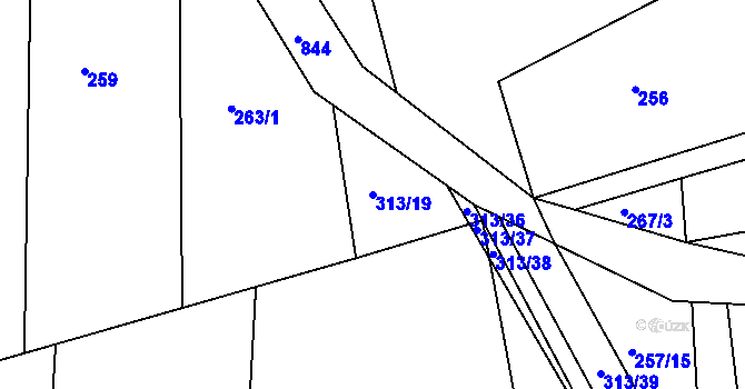 Parcela st. 313/19 v KÚ Nepomuk pod Třemšínem, Katastrální mapa