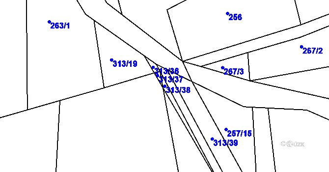 Parcela st. 313/38 v KÚ Nepomuk pod Třemšínem, Katastrální mapa