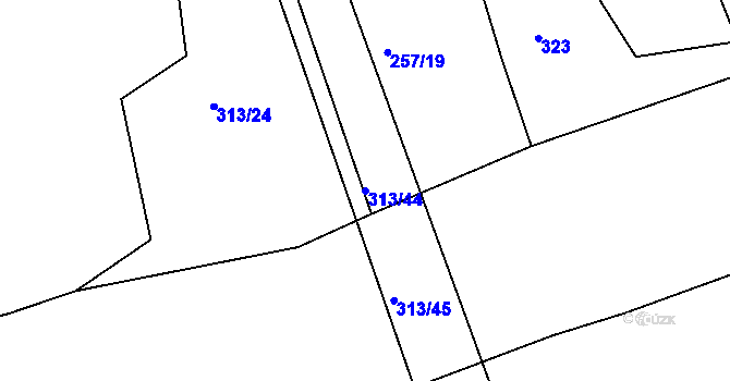 Parcela st. 313/44 v KÚ Nepomuk pod Třemšínem, Katastrální mapa
