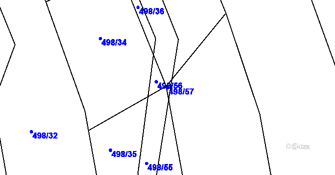Parcela st. 498/57 v KÚ Nepomuk pod Třemšínem, Katastrální mapa