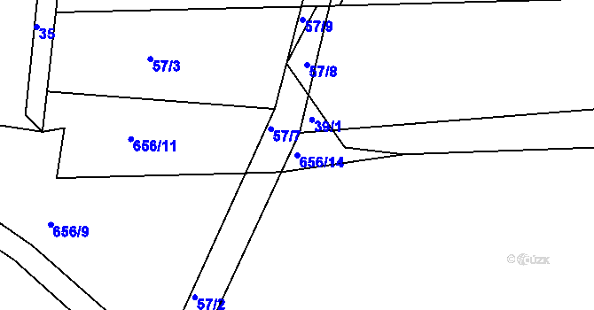 Parcela st. 656/14 v KÚ Nepomuk pod Třemšínem, Katastrální mapa