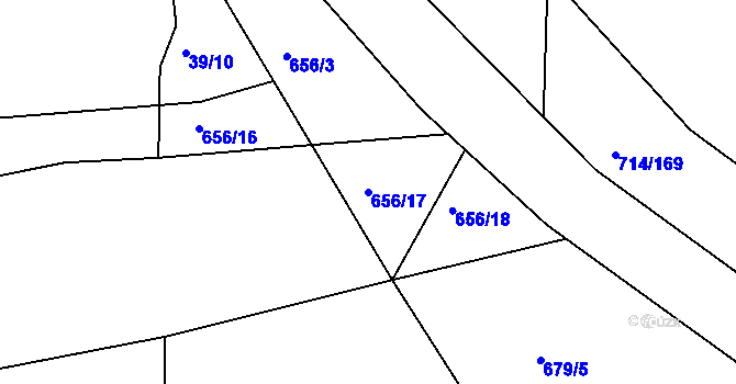 Parcela st. 656/17 v KÚ Nepomuk pod Třemšínem, Katastrální mapa